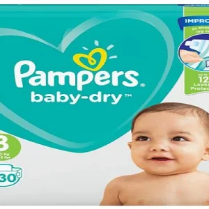 Pampers Baby-Dry Nappies Size 3, 6-10kgs, 13-22lbs 30’s