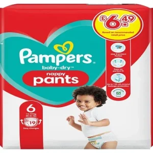 Pampers Baby-Dry Pants Size 6, Nappies 19s × 4 × 1